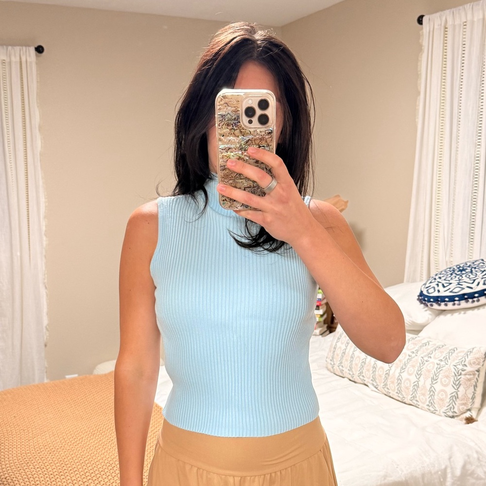 Hello Molly Light Blue Sleeveless Top